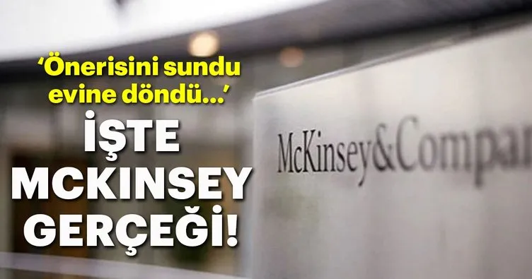 McKinsey önerisini sundu, işi bitti, evine döndü