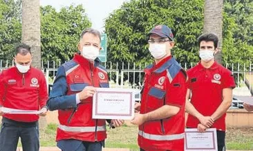 Adana umke ekibine teşekkür belgesı