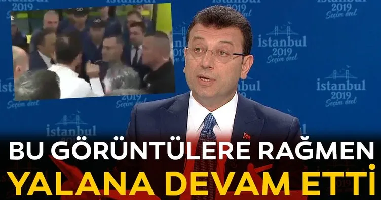 Bu görüntülere rağmen, yalana devam etti