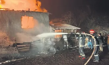 Şehit ailesinin evi yandı