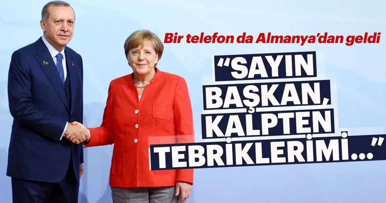 Almanya Başbakanı Merkel’den Erdoğan’a tebrik telefonu