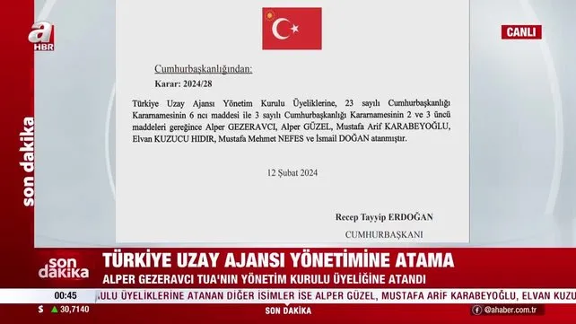 Alper Gezeravcı'ya yeni görev: TUA Yönetim Kurulu üyesi oldu