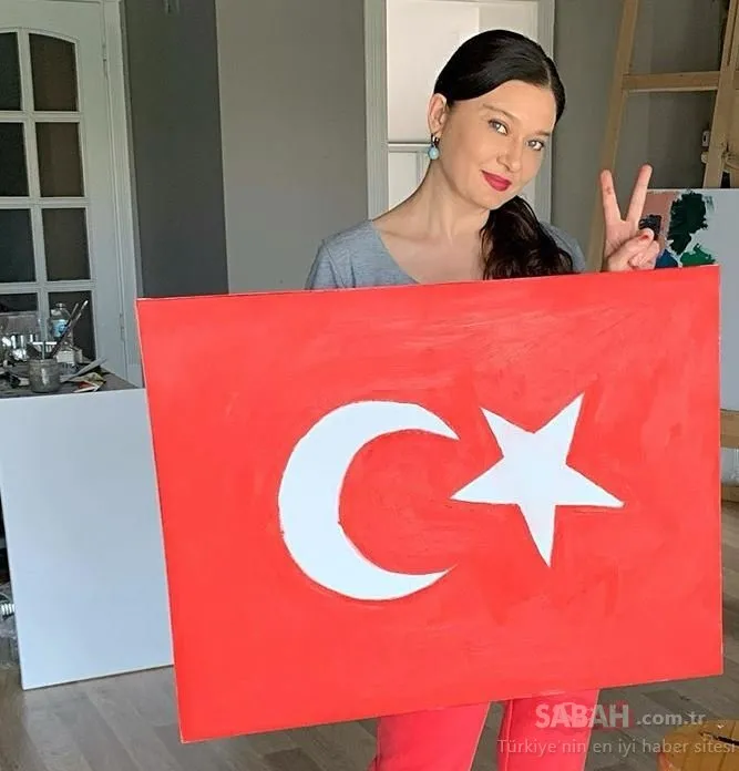 Nurgül Yeşilçay asacağı Türk Bayrağı’nı kendi yaptı! Nurgül Yeşilçay’ın paylaşımına beğeni yağdı...