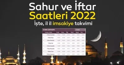 İMSAKİYE 2022 ile sahur vakti ve iftar saati! İstanbul İmsakiye, Ankara, İzmir, Bursa iftar vakti, imsak vakitleri ve 81 ilin iftar saatleri