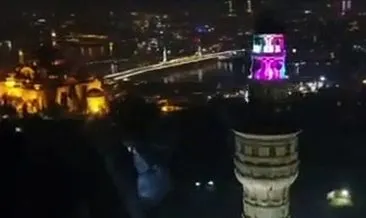 İstanbul’un ışıklandırılan tarihi yapıları havadan görüntülendi