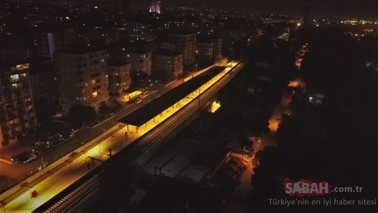 Gebze-Haydarpaşa tren hattında son durum havadan görüntülendi