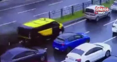 Beşiktaş’ta 8 aracın karıştığı feci kazanın görüntüleri ortaya çıktı: Araç karşı yöne böyle uçtu | Video