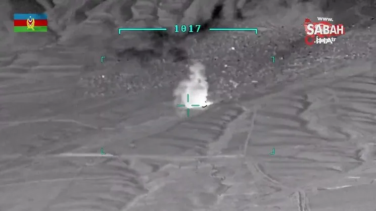 Son dakika! Azerbaycan, Ermenistan ordusuna ait mühimmat deposunu imha etti | Video