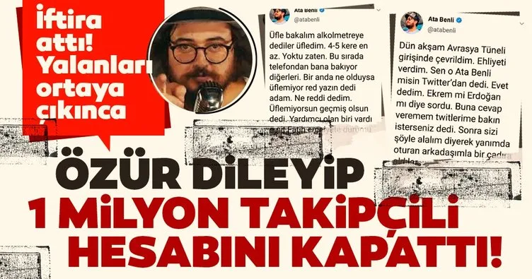 Alkollü araç kullanırken yakalanan sözde fenomen Ata Benli “İmamoğlu” yalanıyla polislere iftira attı