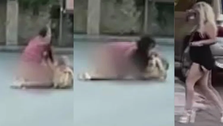 Bu görüntüler herkesi şoke etti: İki kadın sokak ortasında…