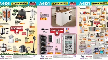 YENİ HAFTA🔥| 31 Aralık A101 aktüel kataloğu: Buharlı temizleyici, yastık, alez, mutfak adası, kiler dolabı...