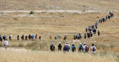 Dağcıların 10 kilometrelik yürüyüşü Karahantepe’de sona buldu