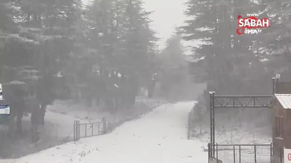 Mersin'de aniden bastıran kar yağışı doğayı beyaza bürüdü | Video