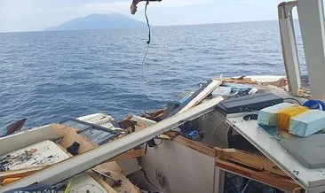 Yunan unsurları Türk balıkçı teknesine çarparak hasar verdi #canakkale
