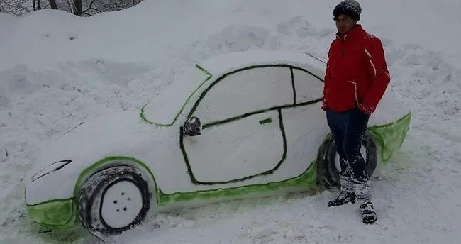 6 saatte kardan araba yaptılar