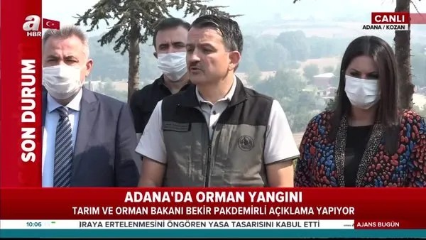 Son dakika: Adana'daki yangın kontrol altında! Bakan Pakdemirli: 