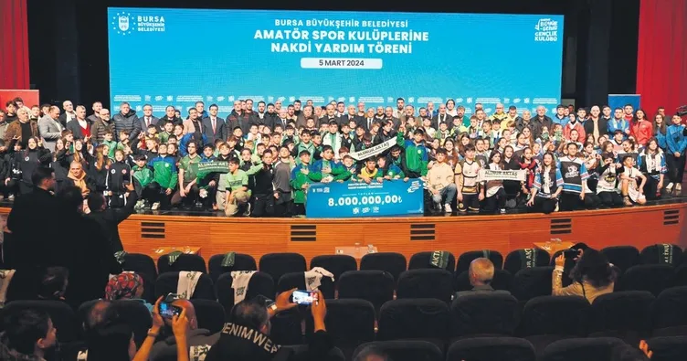 Amatör kulüplere 8 milyon lira destek