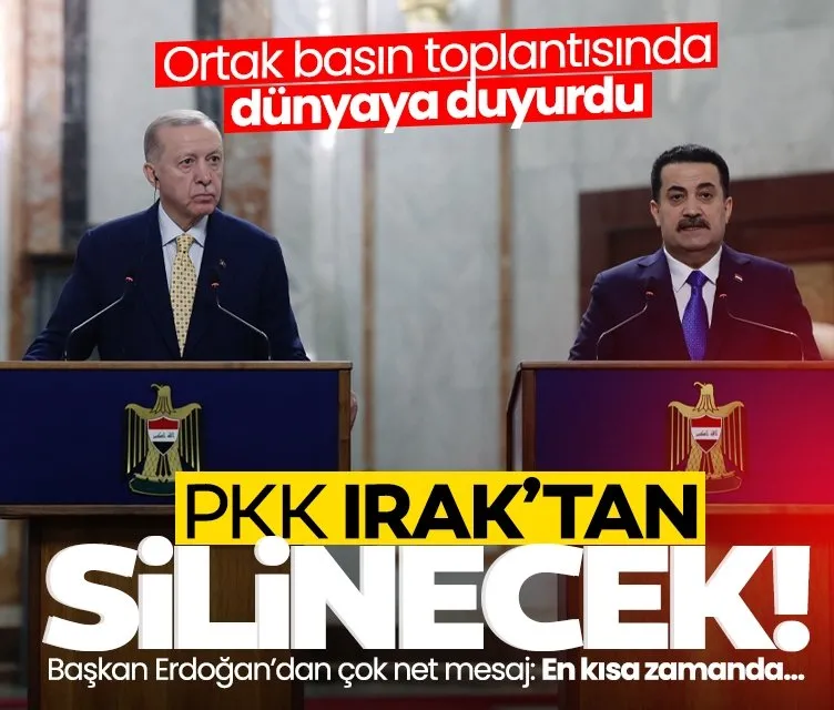 Başkan Erdoğan’dan Sudani ile ortak basın toplantısında çok net mesaj! PKK Irak’tan silinecek...