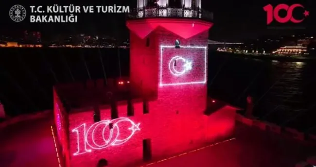 Kız Kulesi’nde ‘100’üncü yıl’ ışık gösterileri bugün de sürecek Kız Kulesi’nde ‘100’üncü yıl’ ışık gösterileri bugün de sürecek