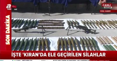 A Haber, Kıran Operasyonu’nda teröristlerden ele geçirilen silah ve cephaneleri canlı yayında böyle görüntüledi
