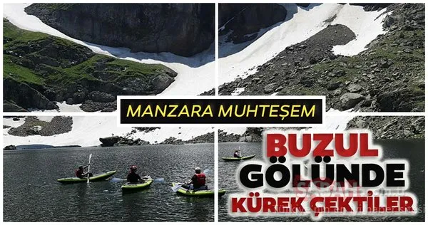 Giresun’da 2 bin 750 rakımlı buzul gölünde kano etkinliği yapıldı