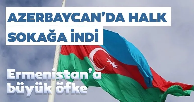 Azerbaycan’da halk, askere destek için sokağa çıktı