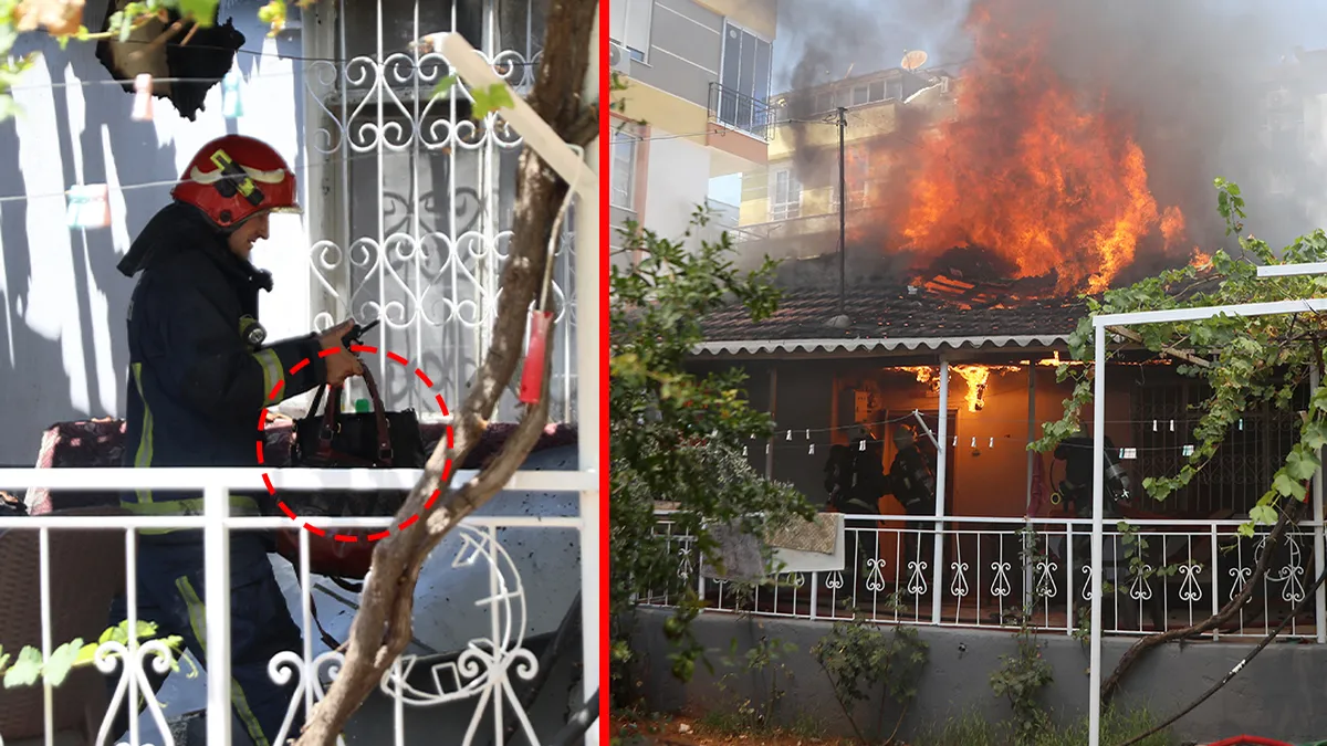 Antalya'da yanan evin külleri arasında bulunan altın ve para dolu çanta.