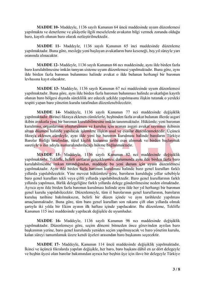Barolarla ilgili değişiklik hazır! İşte madde madde barolarda değişiklik...