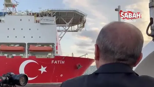 Başkan Erdoğan, Karadeniz'e açılan Fatih sondaj gemisini böyle selamladı | Video