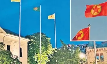 İsveç’te yine PKK paçavraları asıldı