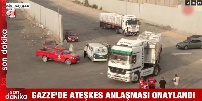 Hamas-İsrail anlaşmaya vardı! Mısır’daki yardım tırları Gazze yolunda