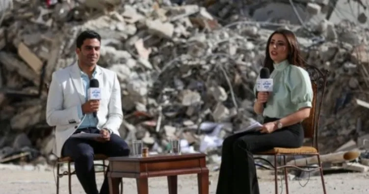 Mısır kanalı harabeye dönen Gazze’de sabah programı yaptı