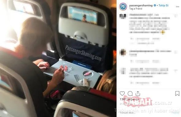 Uçakta iğrenç olay! Sosyal medyadan tepki yağdı...