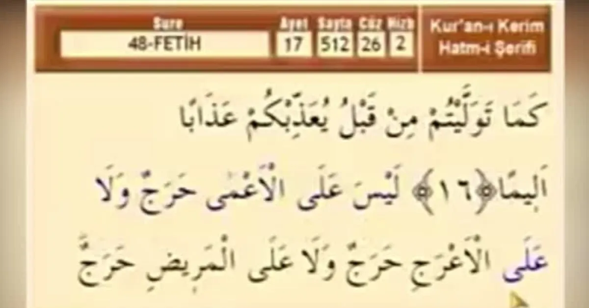 fetih suresi okunusu fetih suresi turkce anlami arapca oku ve faziletleri yazilisi son dakika haberler