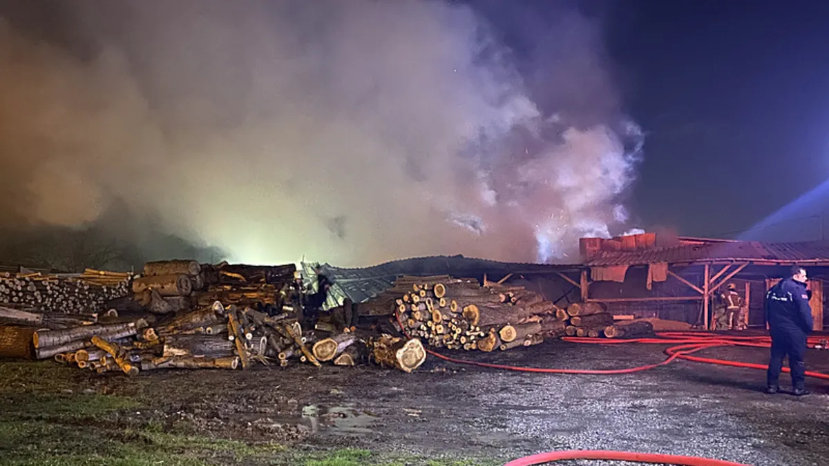 Bursa'da palet fabrikasında yangın