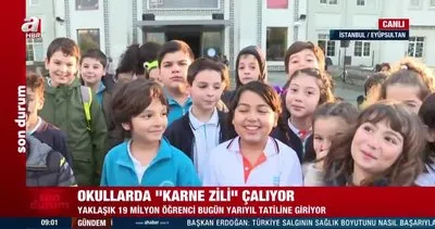 Okullarda karne heyecanı: Yarıyıl tatili bugün başlıyor | Video