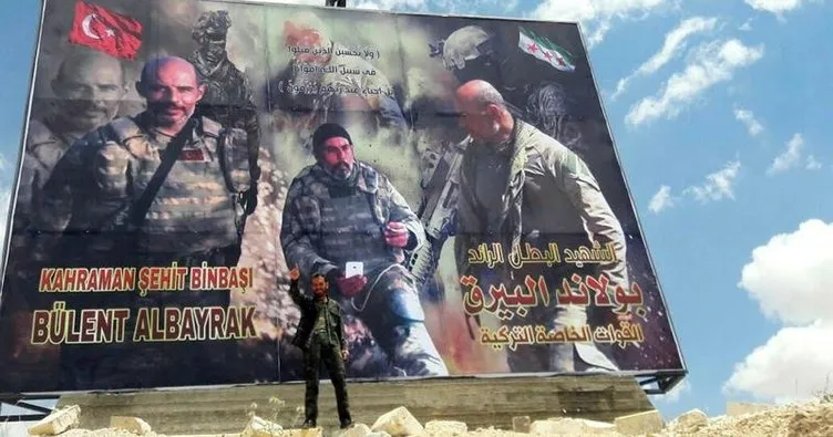 El Bab, şehit binbaşının posterleriyle donatıldı