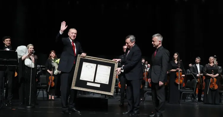 Başkan Erdoğan ve Başbakan Draghi, İtalyan-Türk Dostluk Zirvesi özel konserini izledi