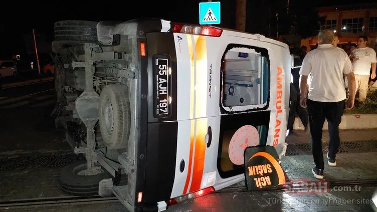 Samsun’da tramvay ambulansla çarpıştı: 4 sağlık çalışanı yaralandı