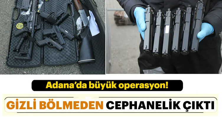 Adana şok operasyon! Ticari araçtan cephanelik çıktı