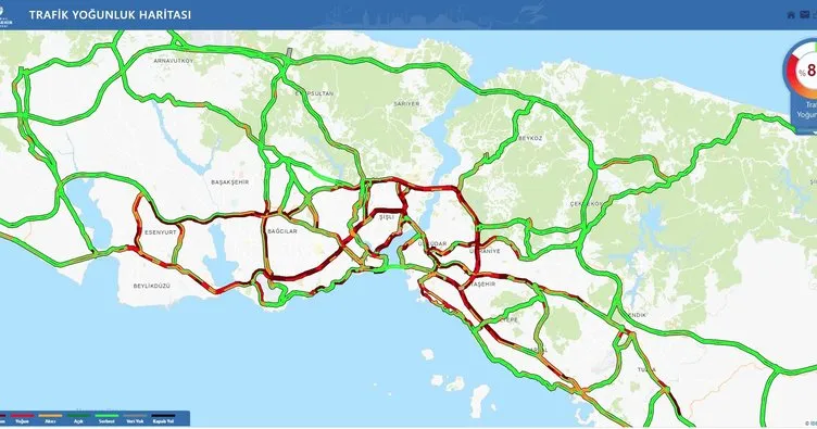 İstanbul’da trafik yoğunluğu yüzde 85’i gördü
