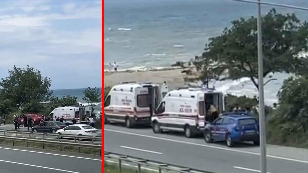 Trabzon'da deniz yasağına rağmen denize giren yabancı uyruklu kişilerin kurtarılma anı.