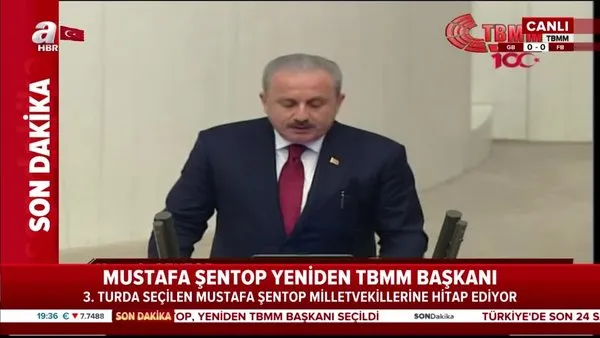 Son dakika! Yeniden TBMM Başkanı seçilen Mustafa Şentop, Meclis'te konuştu | Video