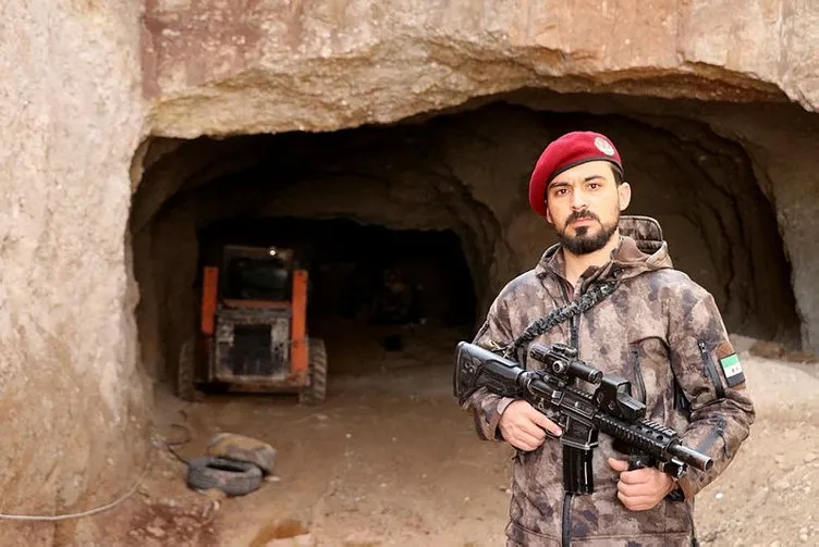 Teröristlerin Afrin merkezindeki tünellerini görüntüledi