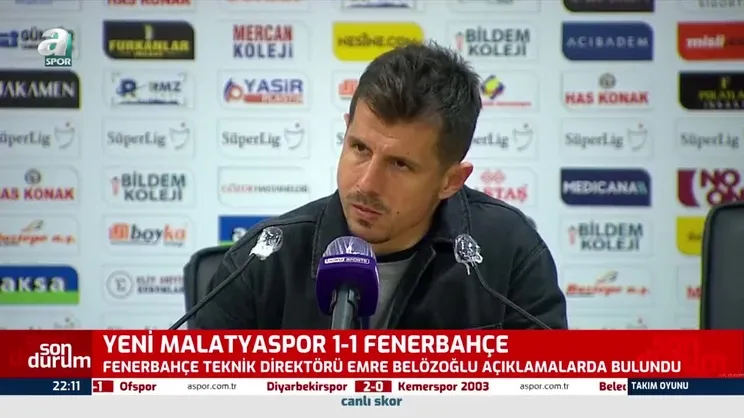 Yeni Malatyaspor Fenerbahçe maçı sonrası Emre Belözoğlu: Net penaltımız verilmedi