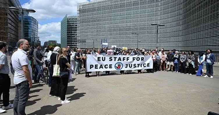 Sessizliğe karşı harekete geçtiler: Avrupa Birliği çalışanlarından Filistin protestosu