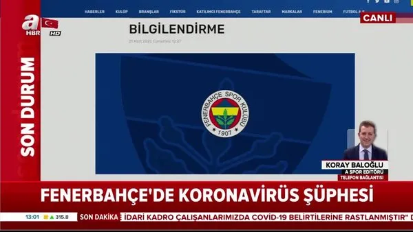 Fenerbahçe'de koronavirüs şüphesi! Oyuncu ve idarecilerde virüse rastlandı | Video