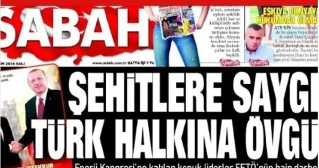 En güzel manşet Sabah’ın seçildi