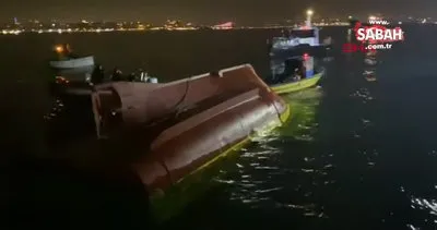 Fatih Samatya açıklarında batan balıkçı teknesinden mucize kurtuluş kamerada | Video