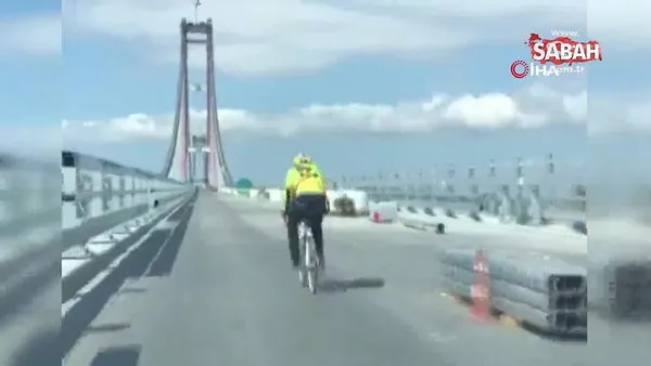 Çanakkale Köprüsü’nü bisikletle geçen ilk kişi oldu | Video